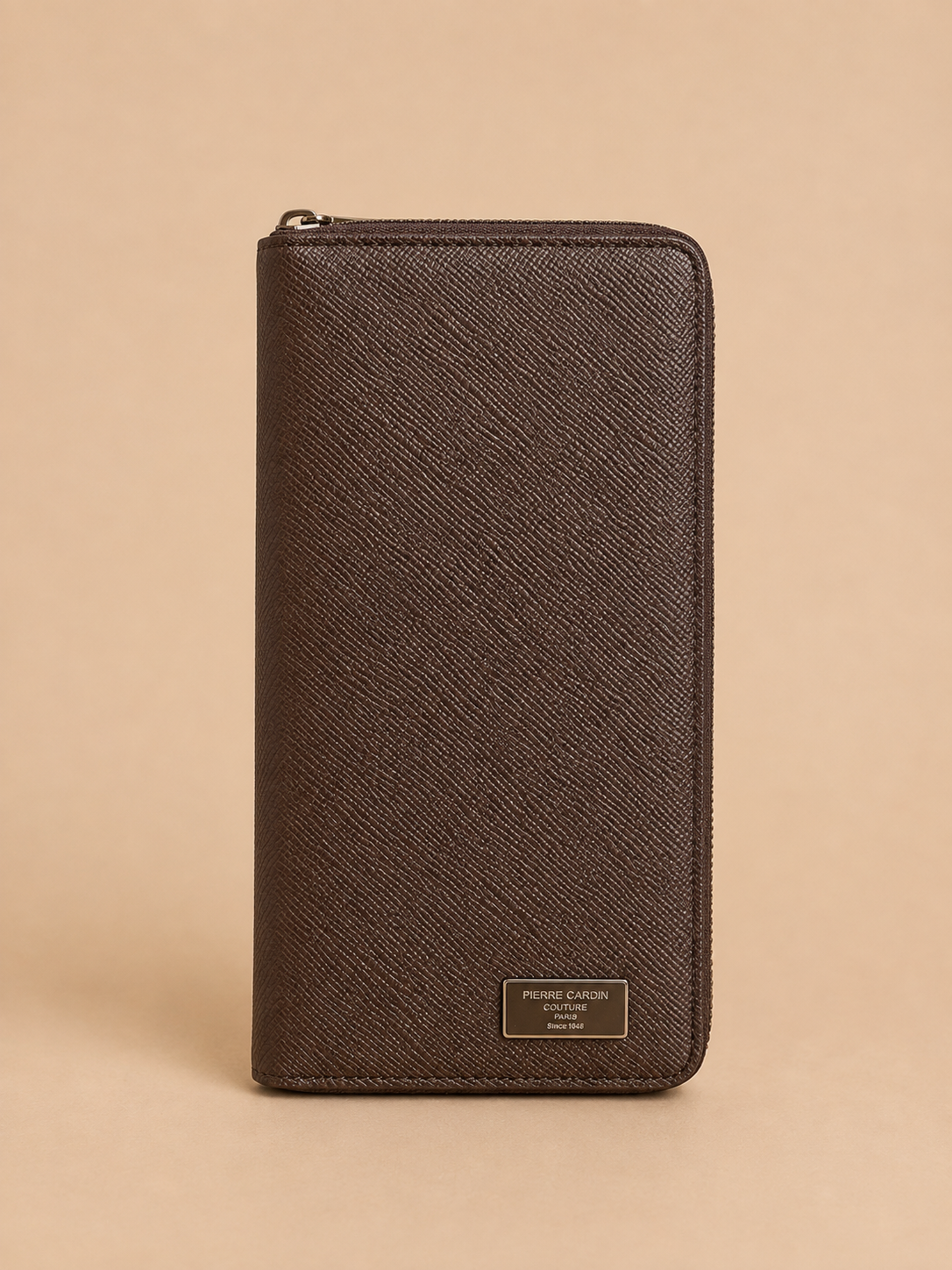 Brown textured handbag
