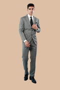 checked grey suit