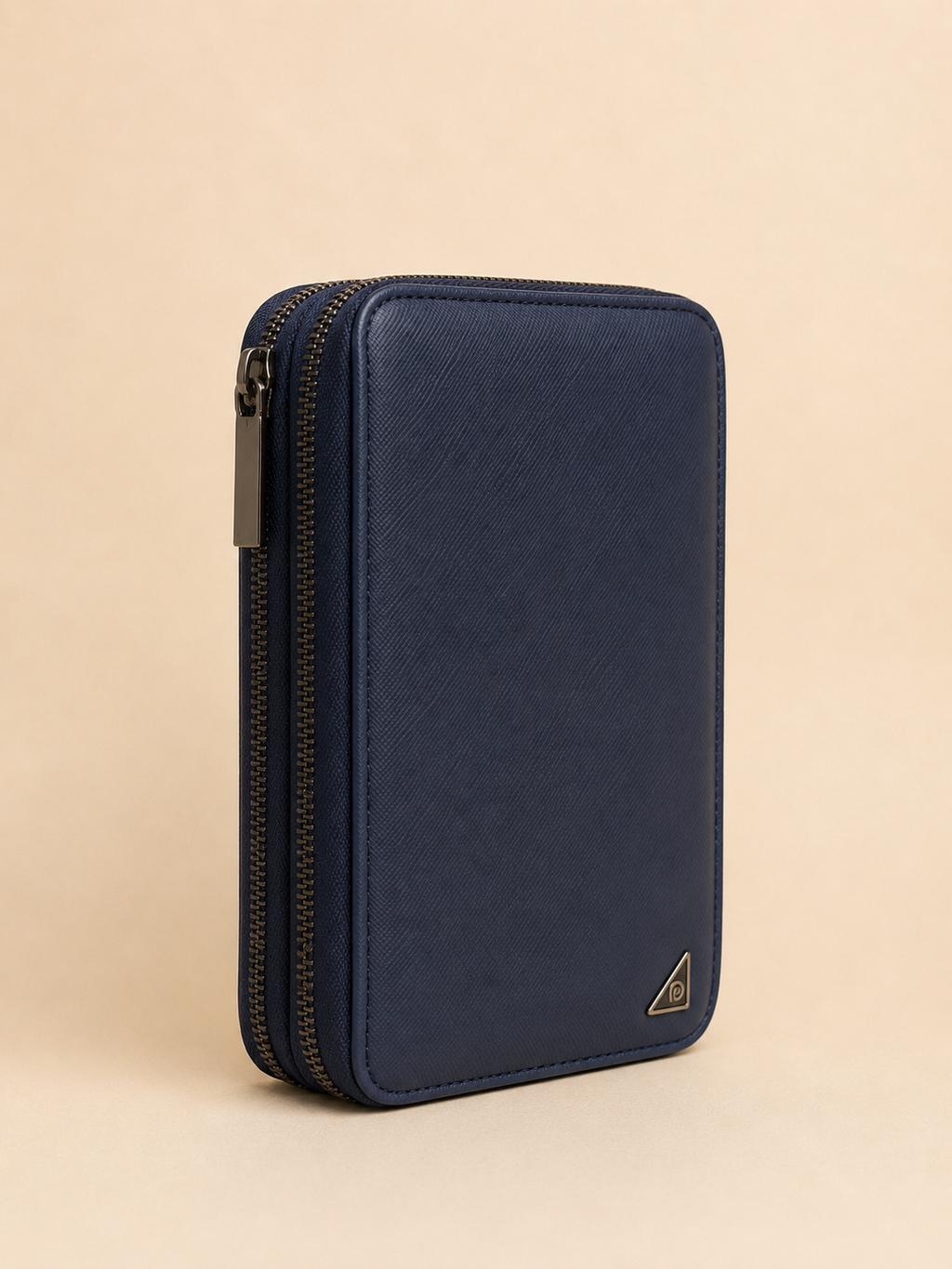 Navy Leather wristlet handbag