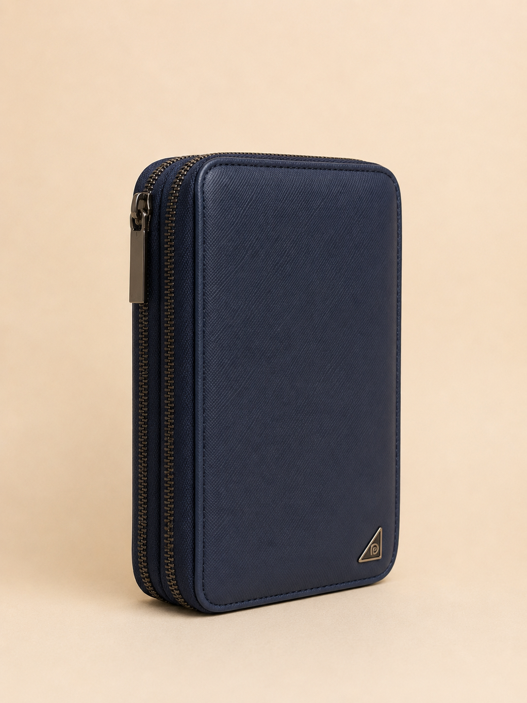Navy Leather wristlet handbag
