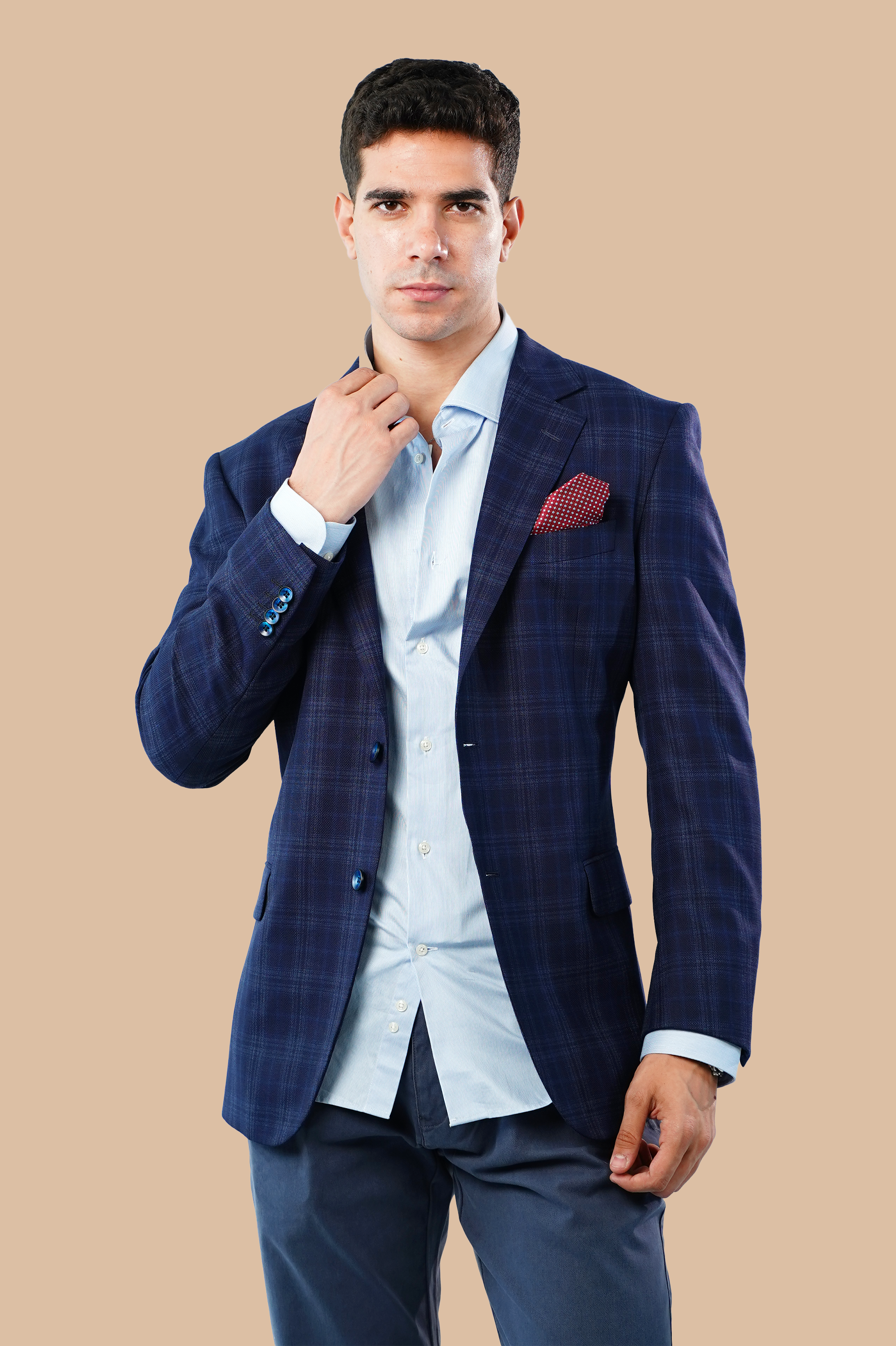 formal pinstriped blezer
