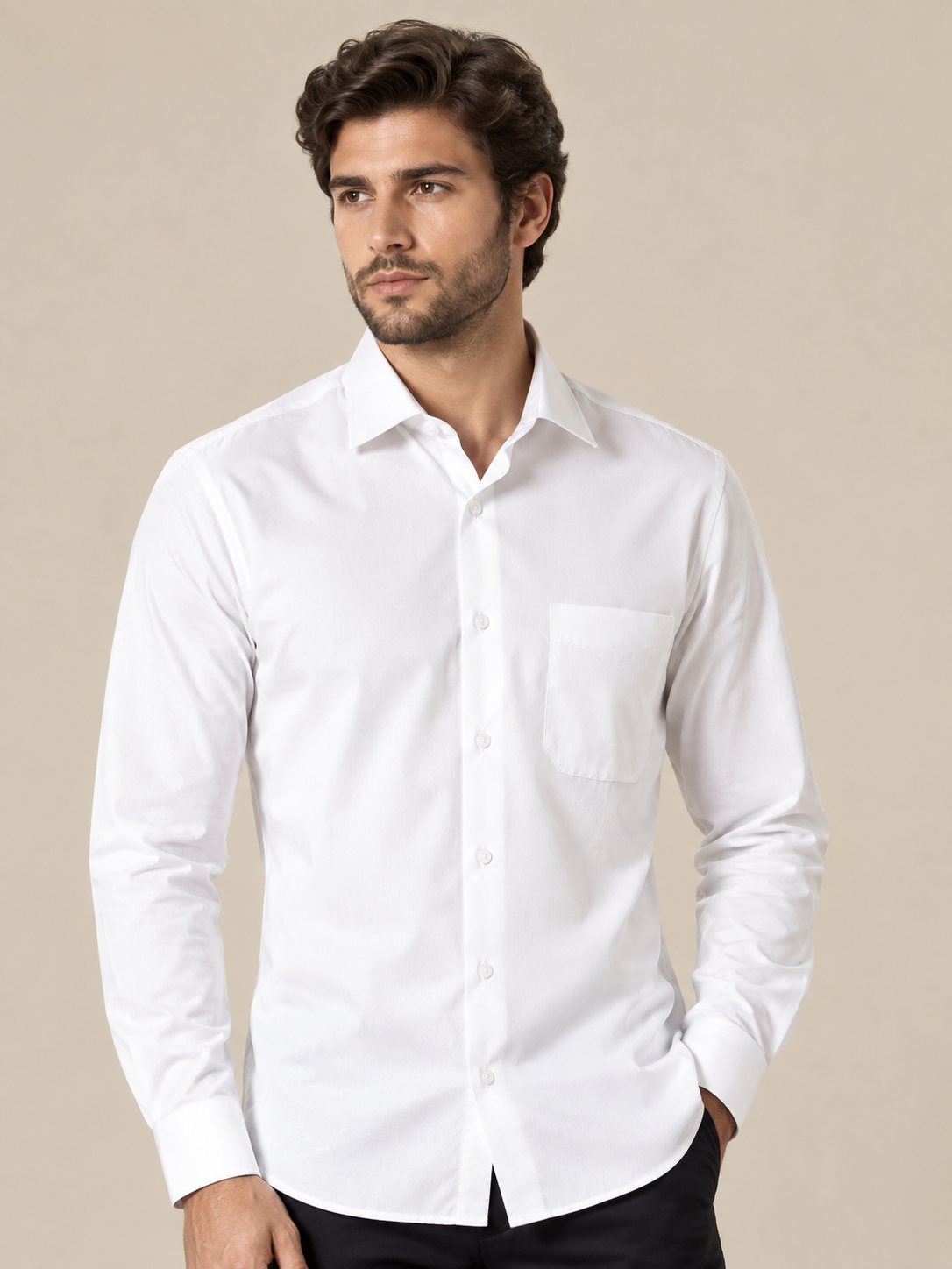 classic white - slim fit shirt