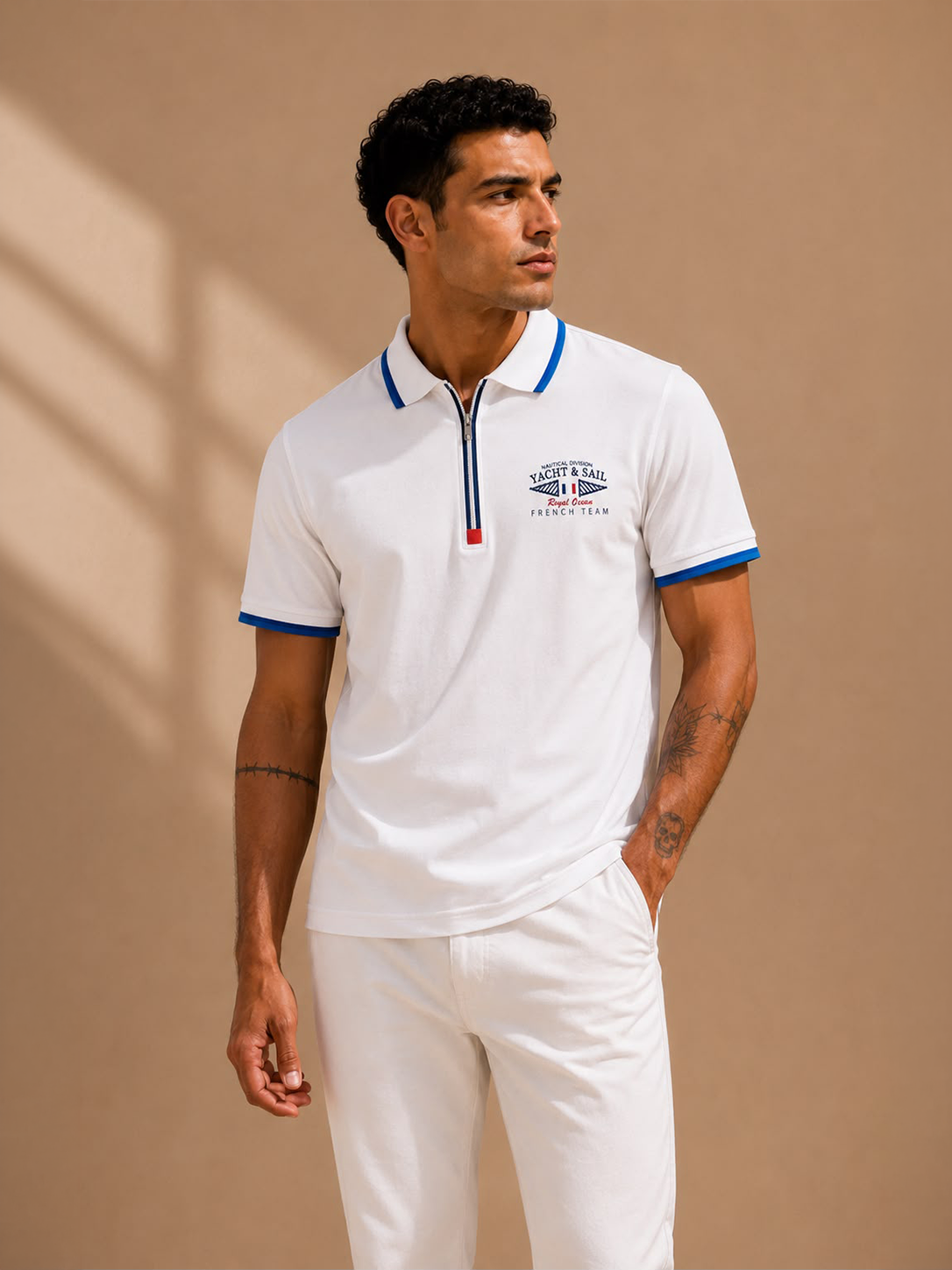 zip polo shirt