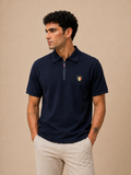 Zip-up polo shirt