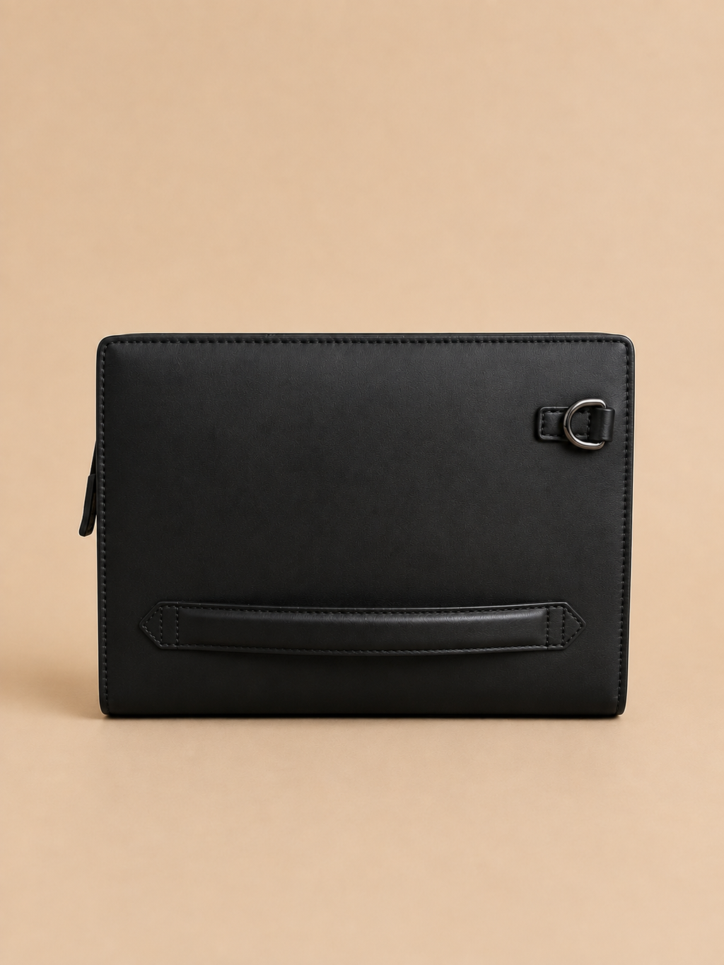 Leather wristlet handbag