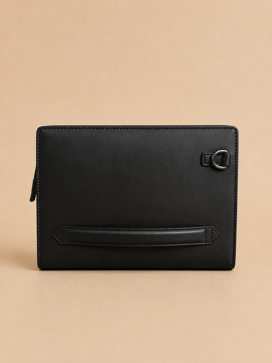 Leather wristlet handbag