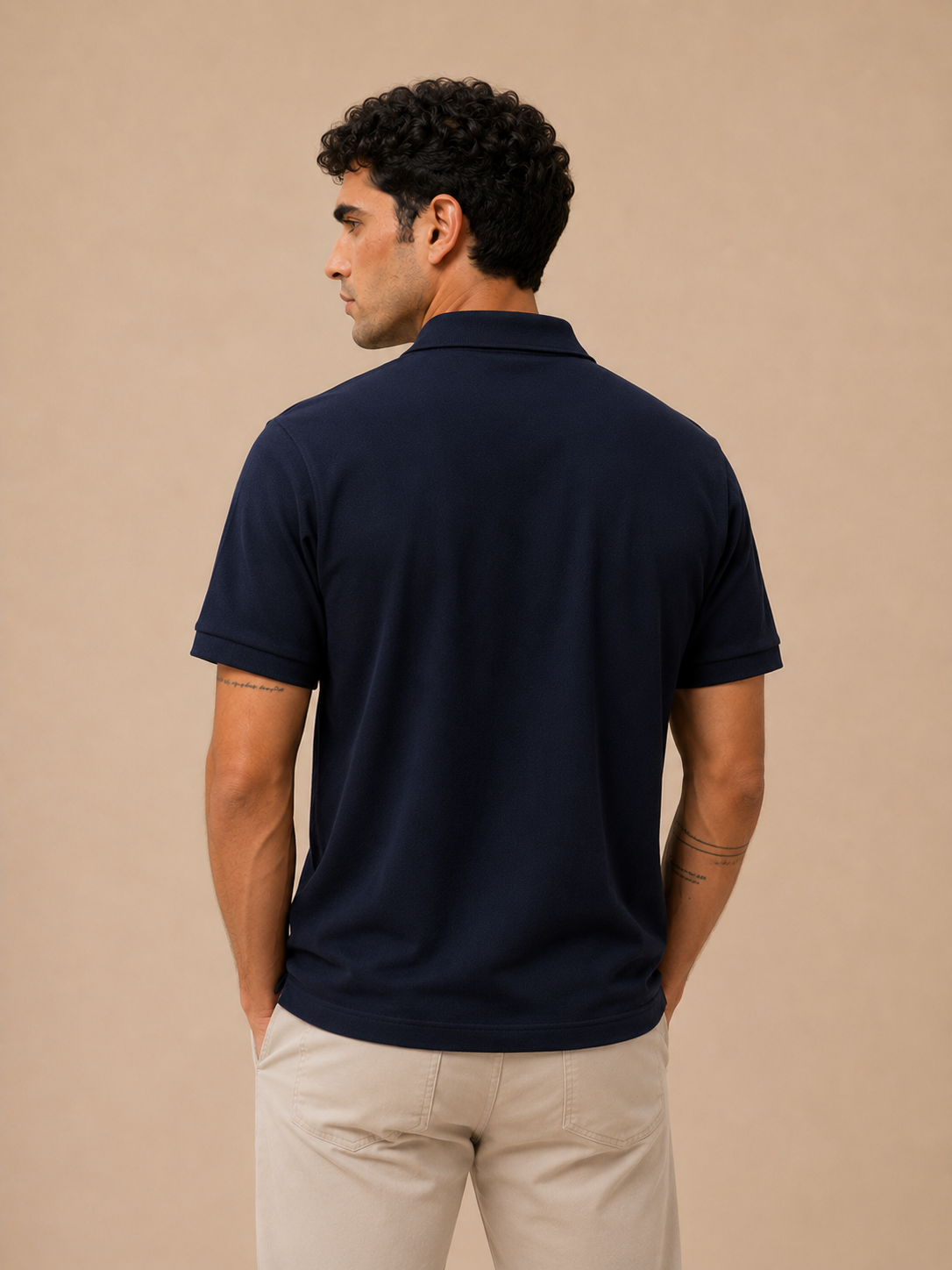 Zip-up polo shirt