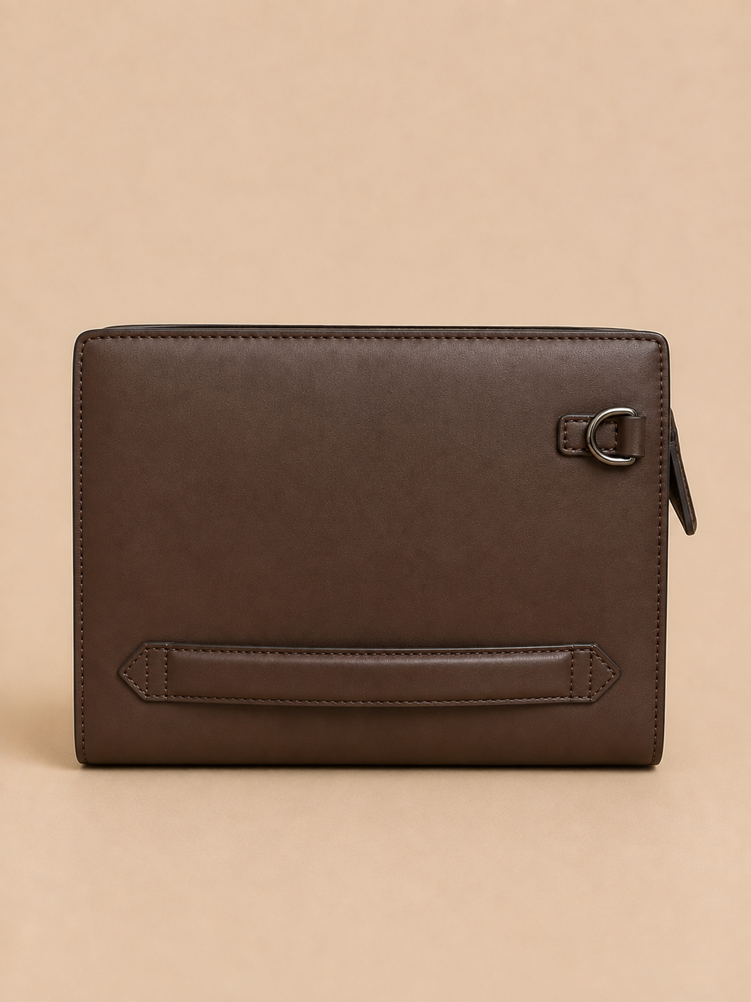 Leather wristlet handbag