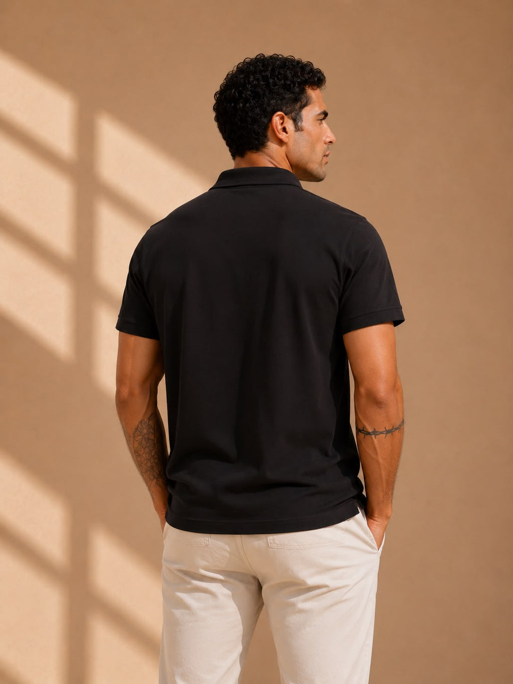 black polo shirt