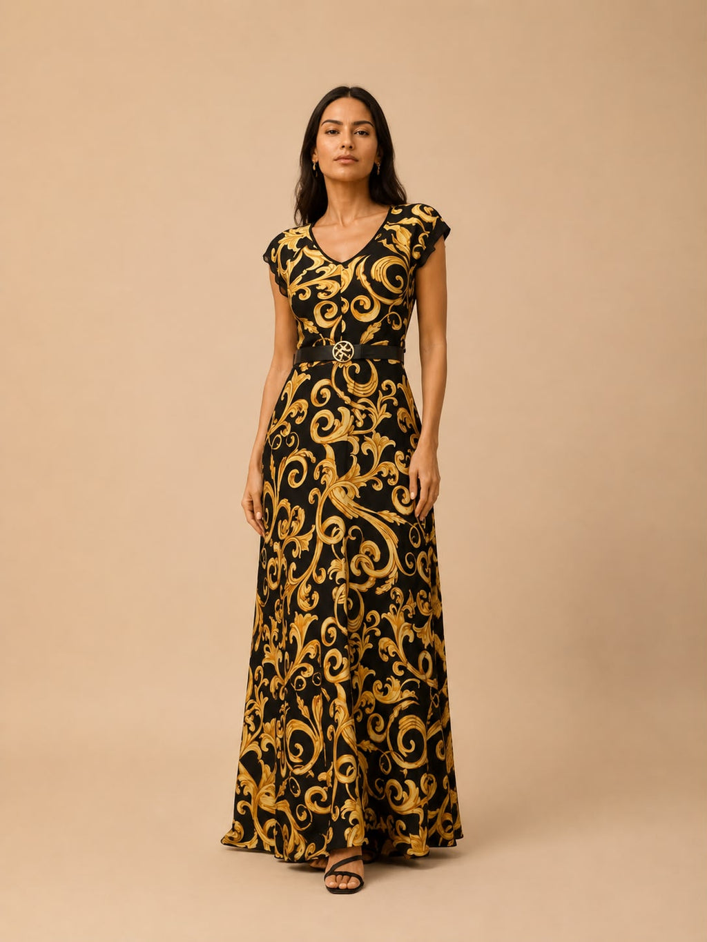 baroque print dress