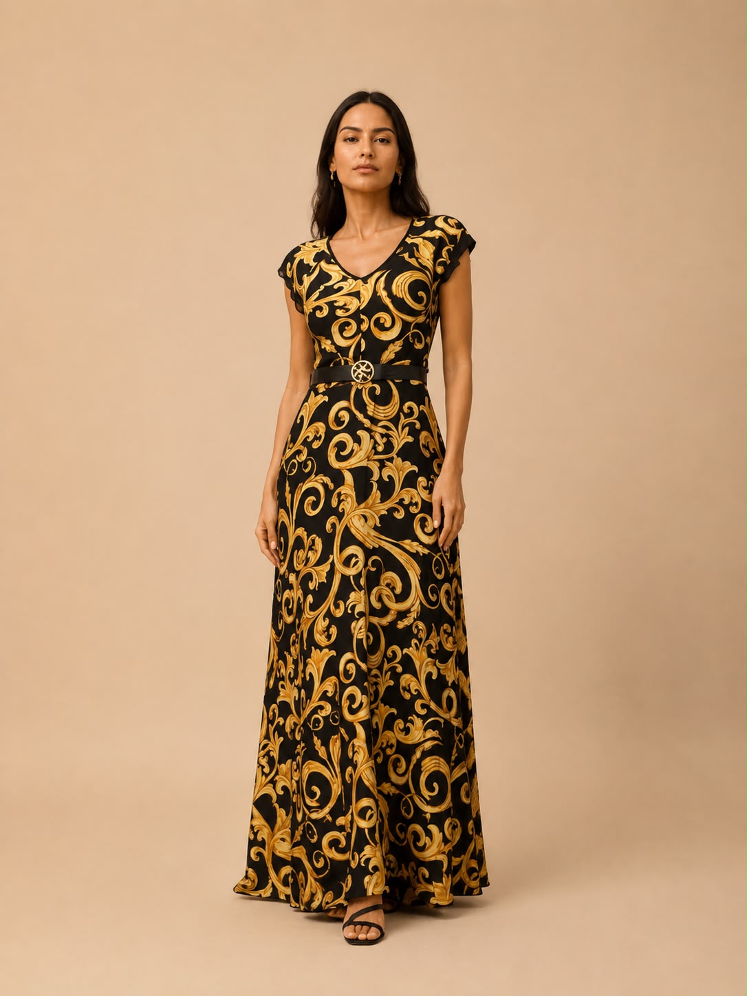 baroque print dress