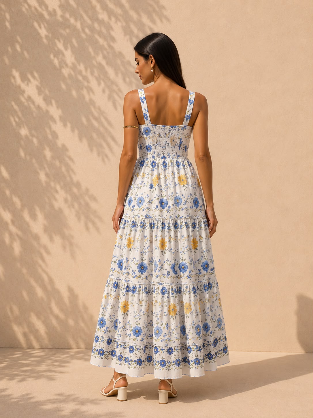 white floral print dress