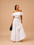 white patterned dress