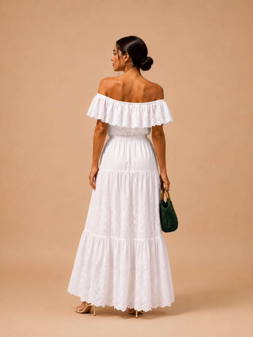 white patterned dress
