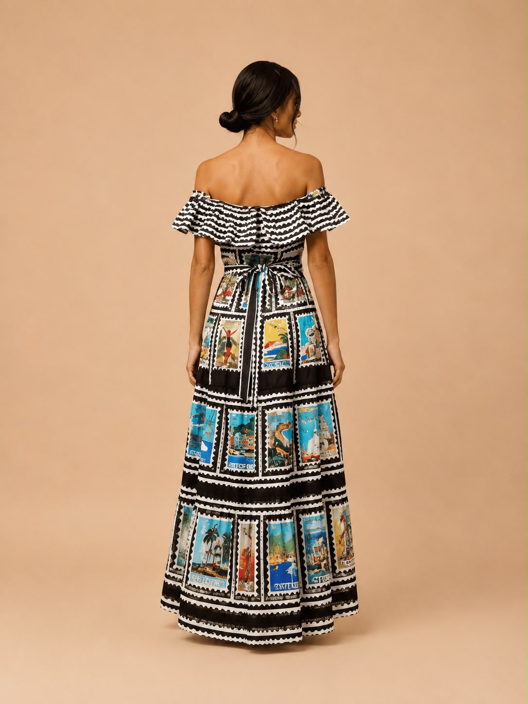 black printed dress