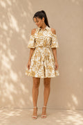 versace - print blouse & skirt set