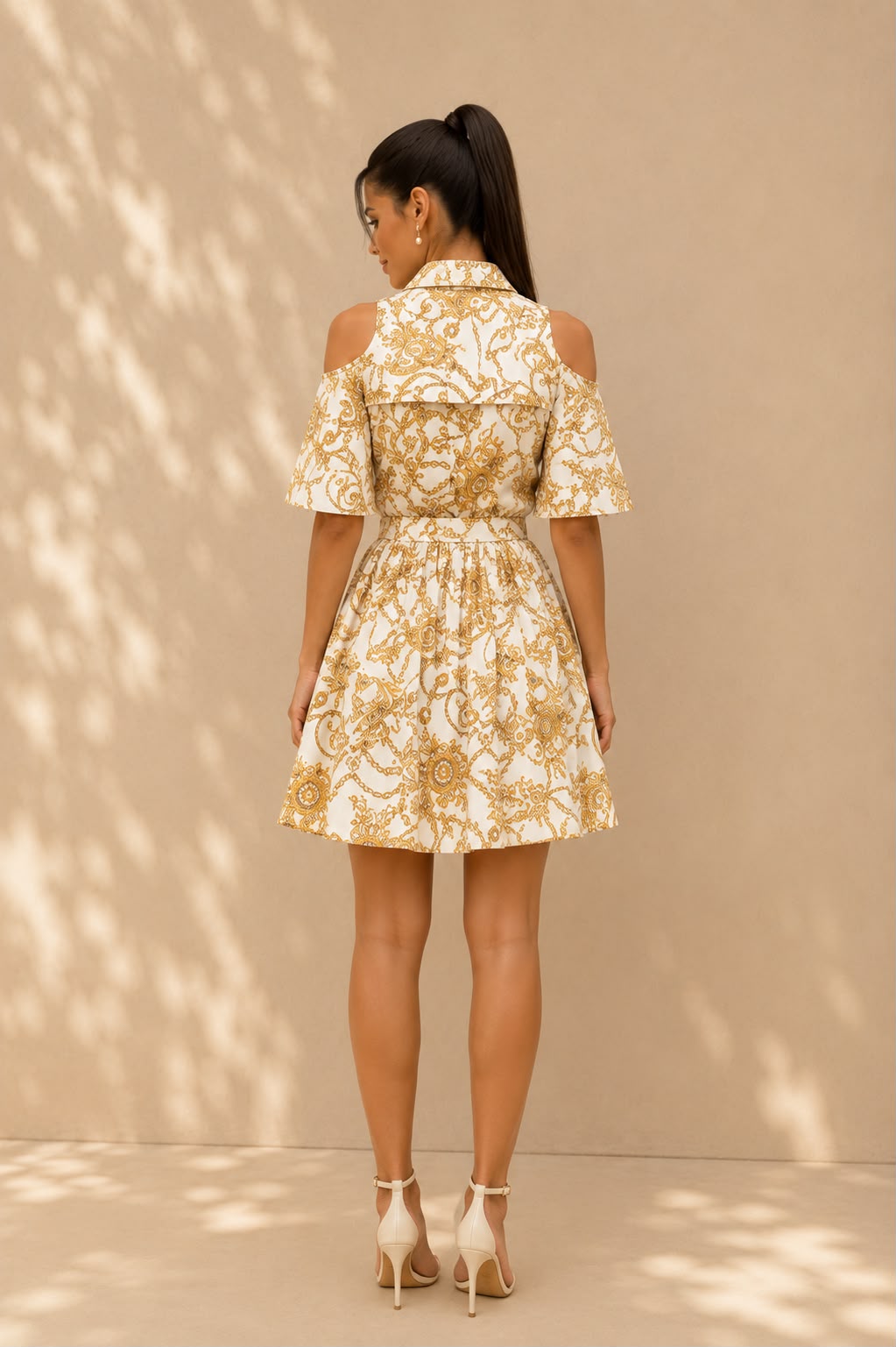 versace - print blouse & skirt set