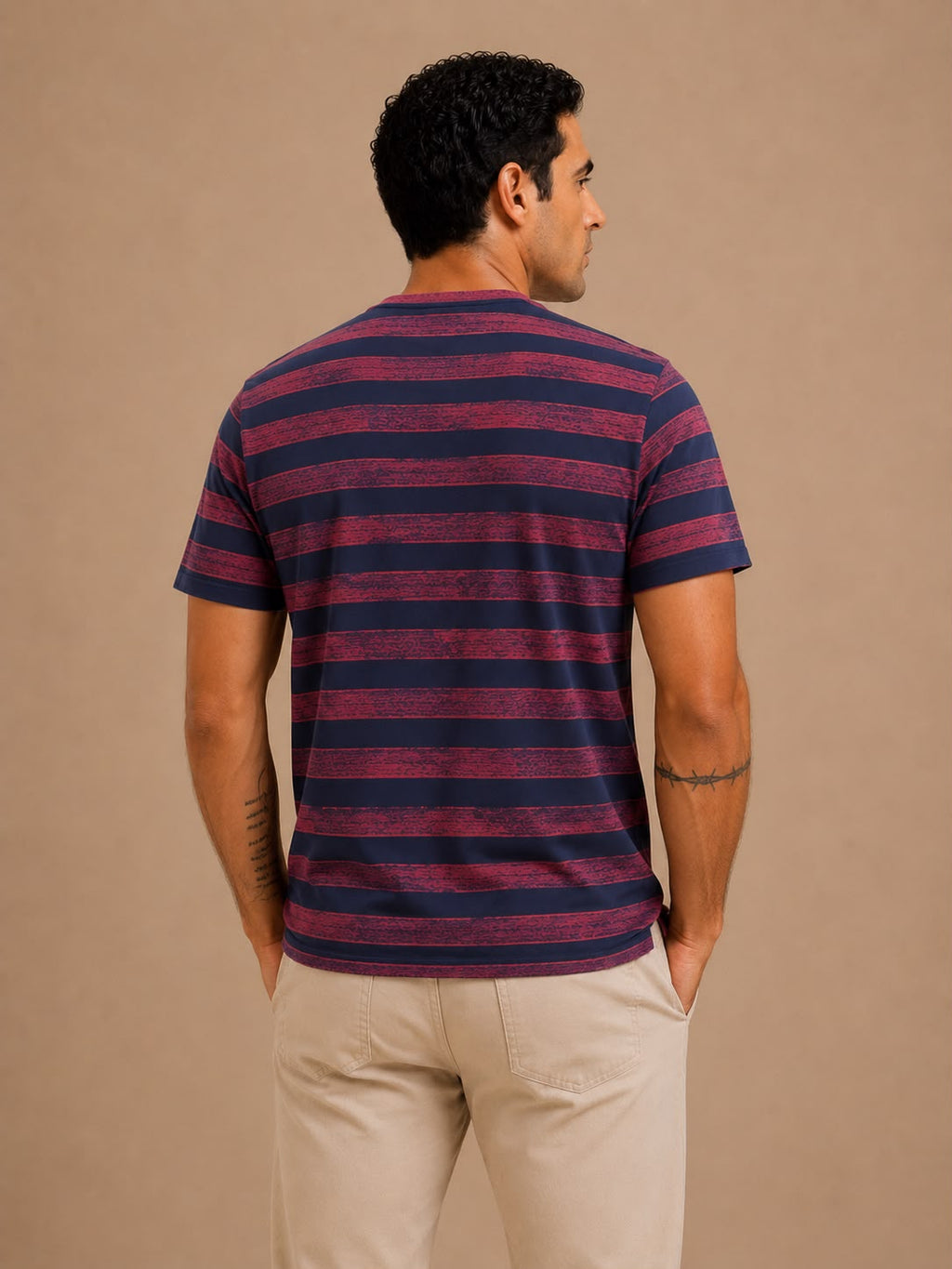 striped v neck t shirt